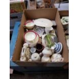 TWO CARTONS OF MIXED CHINAWARE INCLUDING ROYAL DOULTON AND RIDGEWAY