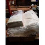 2 WHITE ACRYLIC BLANKETS AND 1 DOUBLE BED SHEET SET, NEW IN PACKETS