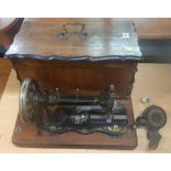 ANTIQUE SEWING MACHINE IN THE OLD CASE A/F