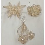 2 FILIGREE BROOCHES AND FILIGREE RING