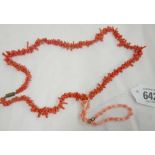 A CORAL TWIG NECKLACE