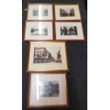 A SIX FRAME GLAZED PICTURE, 2 OF EXETER AND 4 RIVER SCENES
