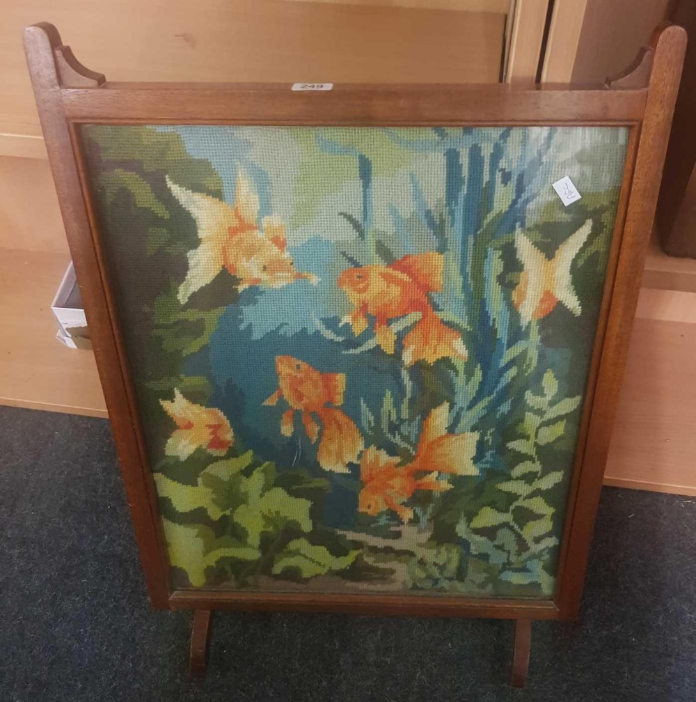 OAK FRAMED FIRE SCREEN - A/F