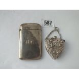 A card case - Birmingham 1911 - and a damaged scent bottle - Birmingham 1899