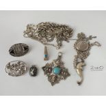 A assortment of silver jewellery (chains, pendants etc.) 59gms