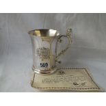 1977 Silver Jubilee tankard with figure handle - Number 608 / 1000 - 290 gms.