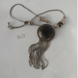 A Labradorite vintage silver pendant necklace - 91gms