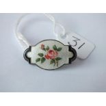 A silver enamelled Norwegian brooch signed NORNE