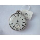 A gents silver pocket watch with damaged face
