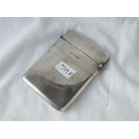 A plain card case of oblong form - Birmingham 1926 - 68gms