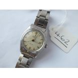 A GENTS STAINLESS STEEL ROLEX OYSTER DATE PRECISION WRIST WATCH WITH SECONDS SWEEP & CALENDAR DIAL
