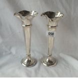 A pair of trumpet-shaped spill vases - Sheffield 1910