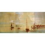 FURSYHURST? - Boats off pier - 7" x 14" - signed