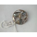 A arts & crafts silver moonstone brooch