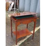 An Edwardian inlaid mah card table with drawer