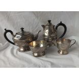 Four piece tea set with girdle - Birmingham 1931, 875 gms.
