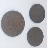 A George, Prince of Wales halfpenny token 1793 and a Success to the Cornish Miners penny token