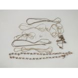 Eight silver chains - 31gms