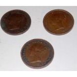 Half-farthings 1844 (x3)