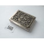 A continental (800 standard) snuff box with bubble effect decoration - 2.75" wide