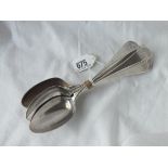 A set of five George III OE pattern tablespoons - London 1797 by GG