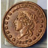 A USA cent 1837 - Hard times token