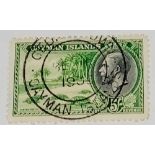 Caymans SG 106 (1935) 5sh value. Fine used. Cat £65