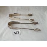 Two more pairs of Irish sugar tongs - Dublin 1831 & 1828, 72 gms.