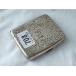 A scroll-engraved cigarette case - B'ham 1915 - 82gms