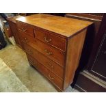 A Georgian oak chest with 2 short & 3 long drawers