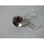 A vintage silver & amber ring (Danish maker N.E. From) - size M