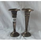 A pair of spill vases with tapering stems - 6" high - B'ham 1916