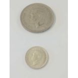 A halfcrown 1945 and a sixpence 1946 - better grade