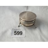 A circular ring box on three pad feet - 1.5" dia. - Birmingham 1911