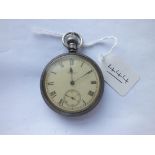 A gents silver Waltham pocket watch with seconds dial