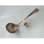 An small Irish ladle, bright cut engraved - Dublin 1827 by ILB