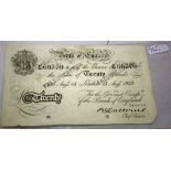 A Peppiatt white £20 banknote Bernhard Nazi forgery