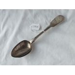 A pair of Victorian fiddle pattern tablespoons - London 1844 by script JW - 146gms