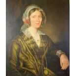 Victorian School - Half-length portrait of seated lady - 29" x 24"