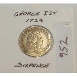 A George I sixpence - 1723