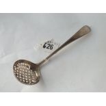 A George III crested sifter ladle with beaded edge - London 1786 by script JW