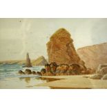 W S CROXFORD - The Cornish Coast - 6.5" x 9.5" - signed and dated