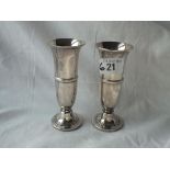 A pair of vases on spreading pedestal bases - 5" high - B'ham 1975