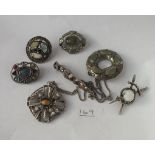 Seven vintage Celtic style brooches & pendant