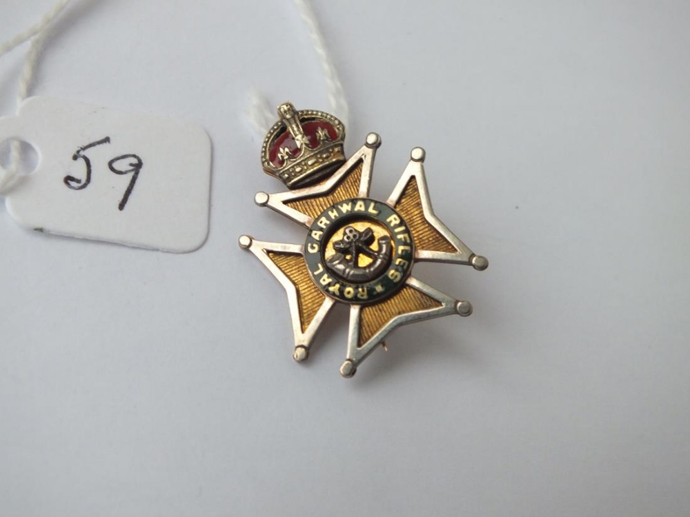 Another military brooch (Royal Carrwal Rifles) in 9ct - 4.6gms - Image 2 of 4