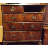A George I walnut inlaid chest of 5 drawers
