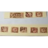 1870 1/2d nos; -5(pair) -6 -8 -9 -10 -12 -15 -19 f.used (9)