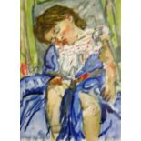 Gary WRAGG - Study of a sleeping child - 11" x 8" - signed