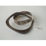 Two silver bangles (1 expanding & 1 square)