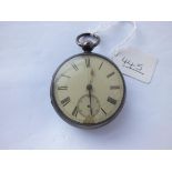 A gents silver pocket watch a/f face & seconds dial